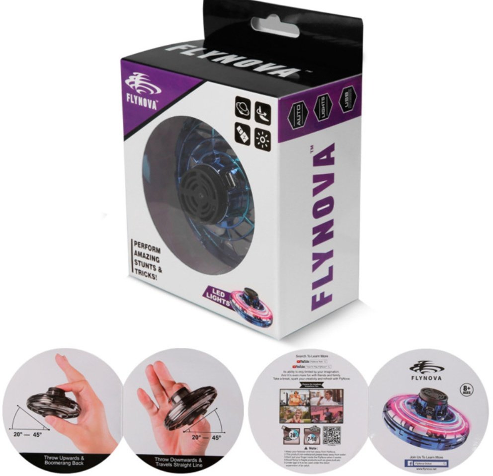 Mini Fingertip Gyro Interactive Decompression Toy Drone LED UFO Type Flying Helicopter Spinner Toy Kids - Image 8