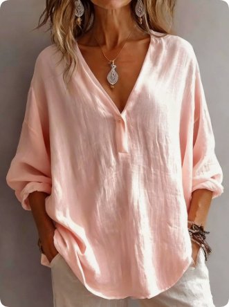 Fashion Long-sleeved Lapel Pullover Shirt Casual Loose Solid Color T-shirt Tops Women's Clothing - Image 4