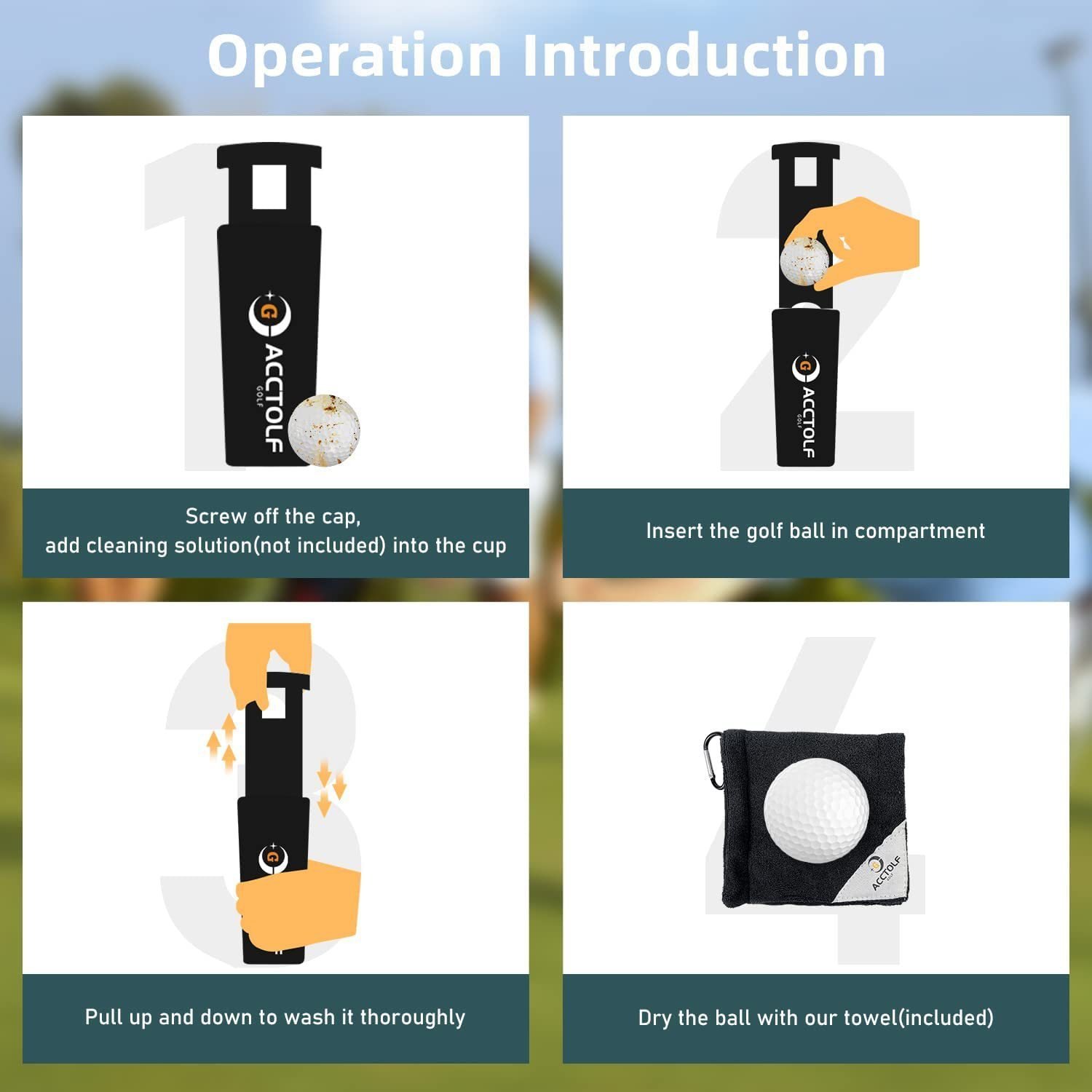 Golf Washing Machine Golf Bag Portable Cleaner Golf Accessories Golf Washing Ball - Image 7